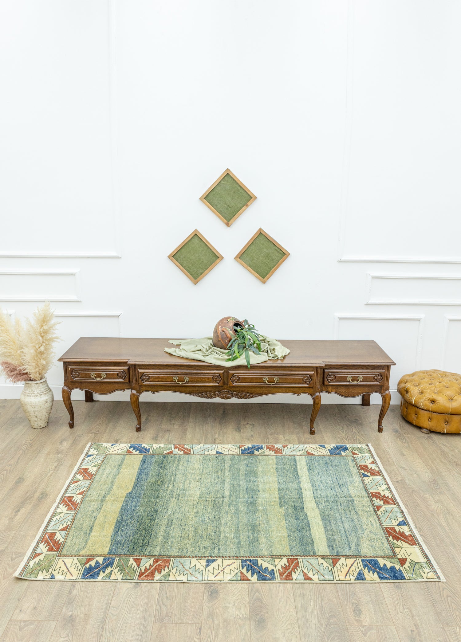 Allium El Dokuma Yeşil Azeri Halı 124x187 cm