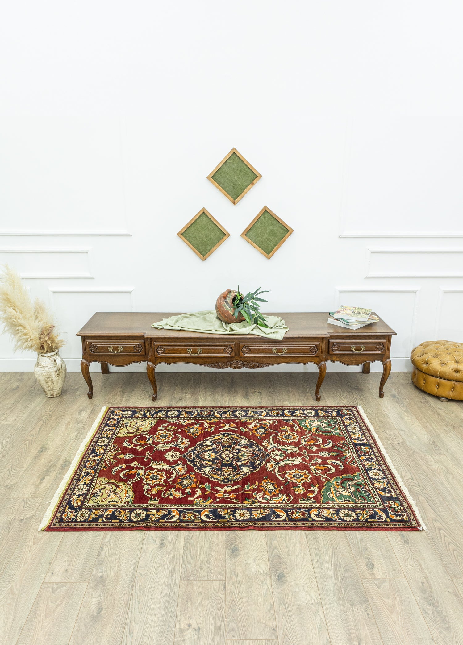 Ahu Çiçekli El Dokuma Yün Halı 125x180 cm