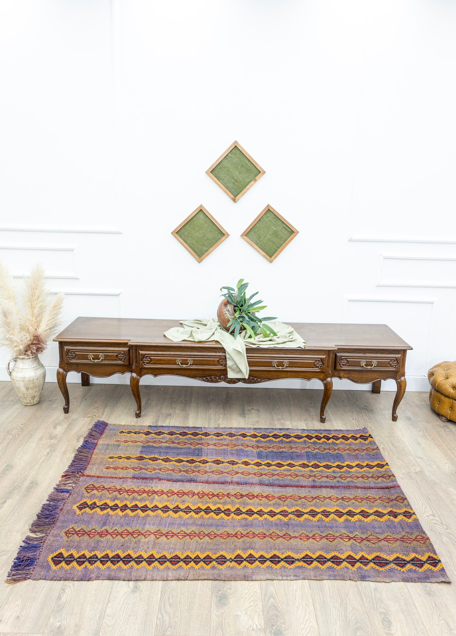 Aiden El Dokuma Çift Kanat Yün Cicim Kilim 124x168 cm