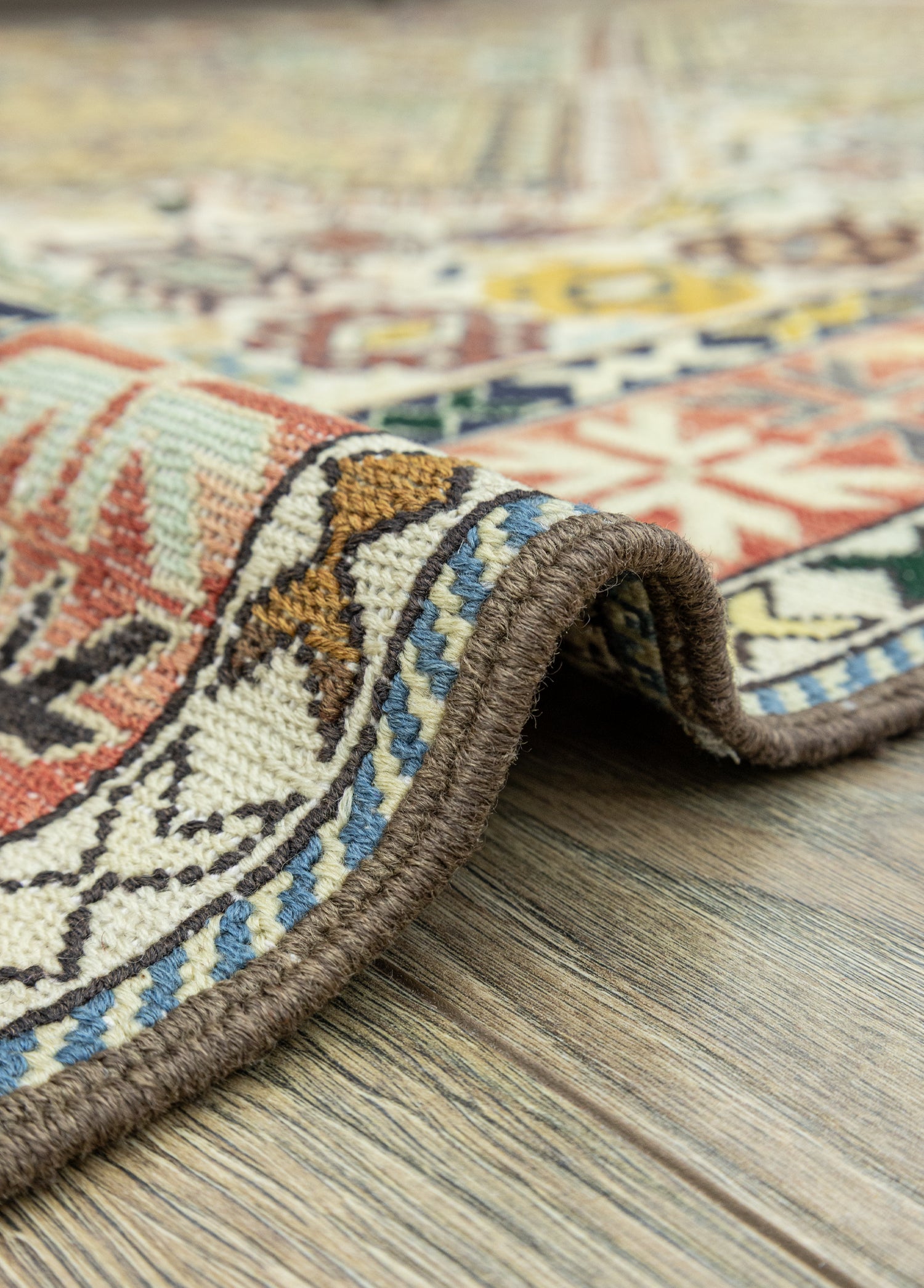 Zahedan Ethnic Design Silk Kilim 124x217 cm