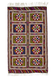 Zerda El Dokuması Geometrik Desenli Cicim Kilim 170x290 cm