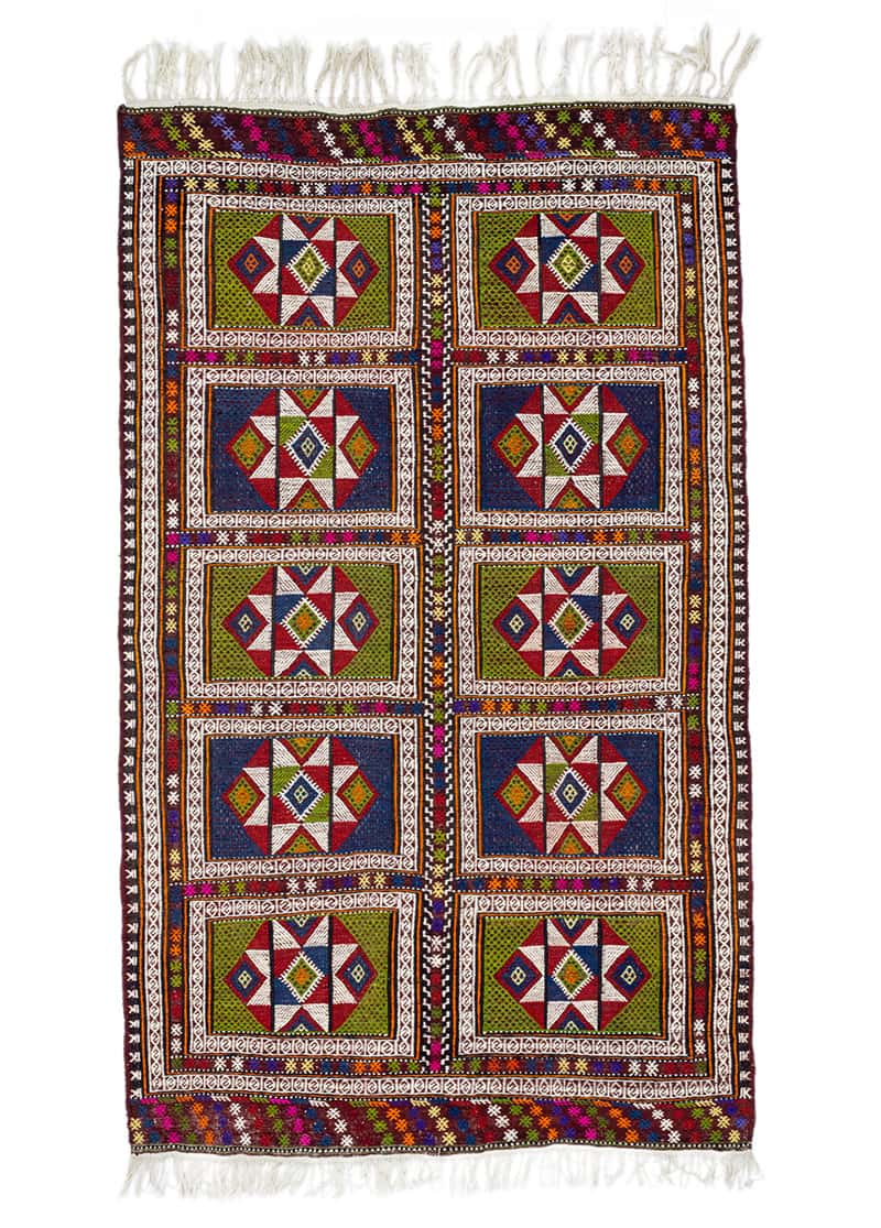 Zerda El Dokuması Geometrik Desenli Cicim Kilim 170x290 cm