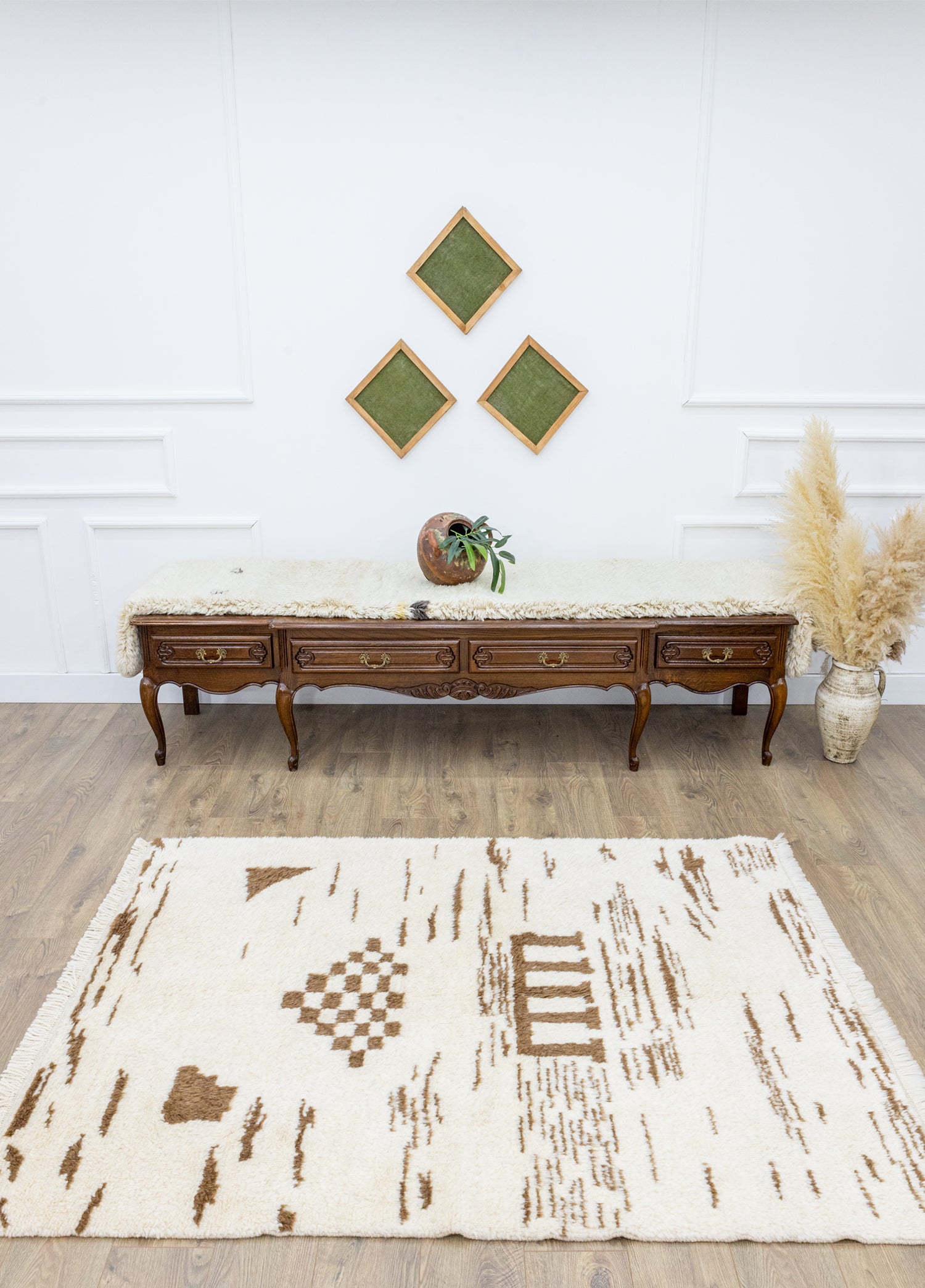 Meknes Hand-Woven Moroccan Style Wool Carpet 140x191 cm