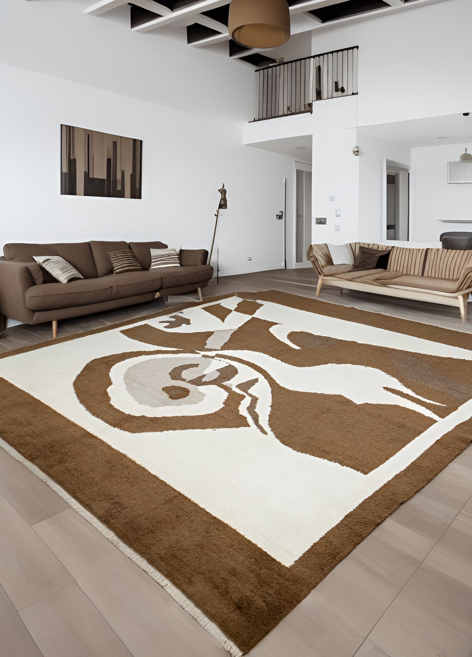 Baver Soyut Desenli El Dokuma Yün Halı 306x332 cm