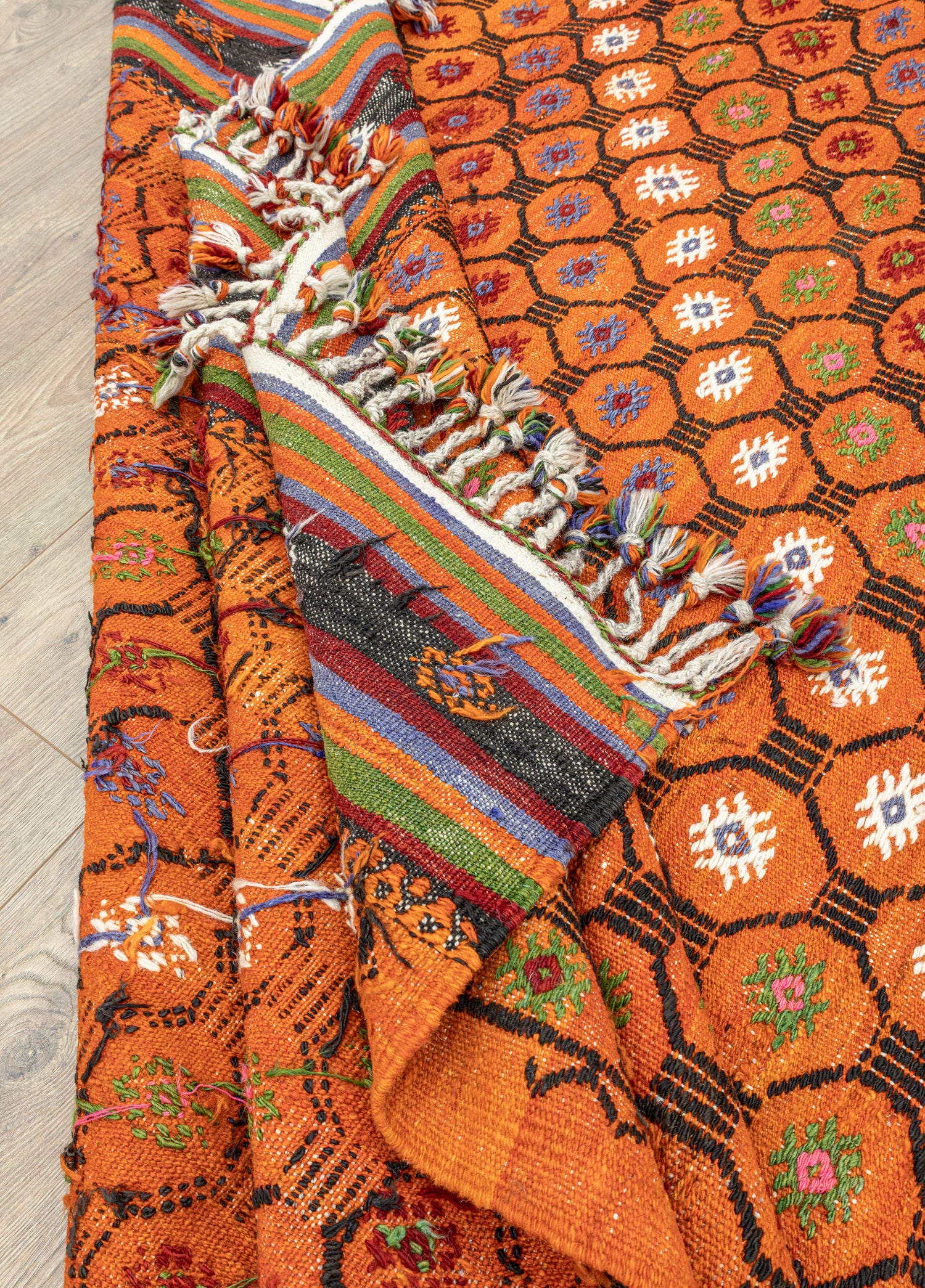 Uraz Geometric Patterned Cicim Kilim 227x325 cm