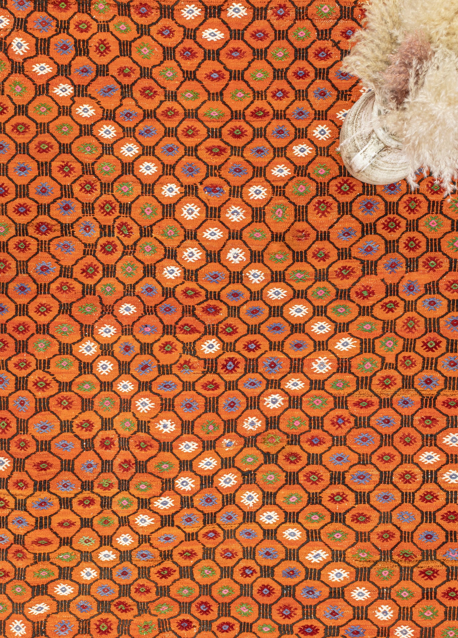 Uraz Geometric Patterned Cicim Kilim 227x325 cm