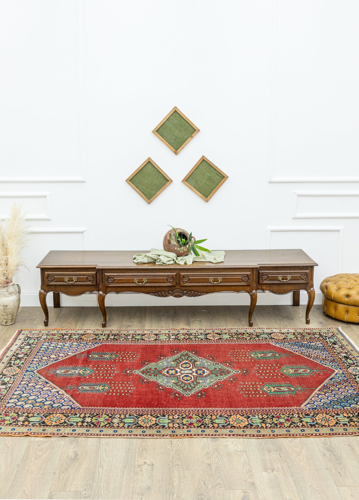 Saveh Rustik Tasarımlı Yün Halı 156x260 cm