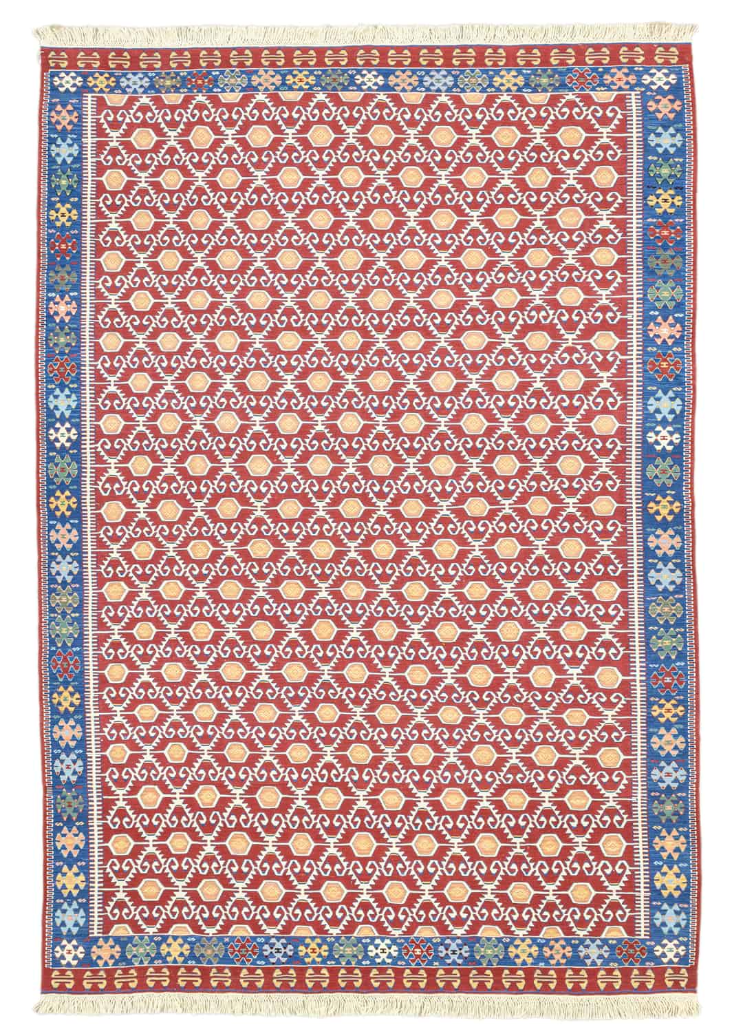 Ahil El Dokuma Kırmızı Yün Kilim 209x297 cm