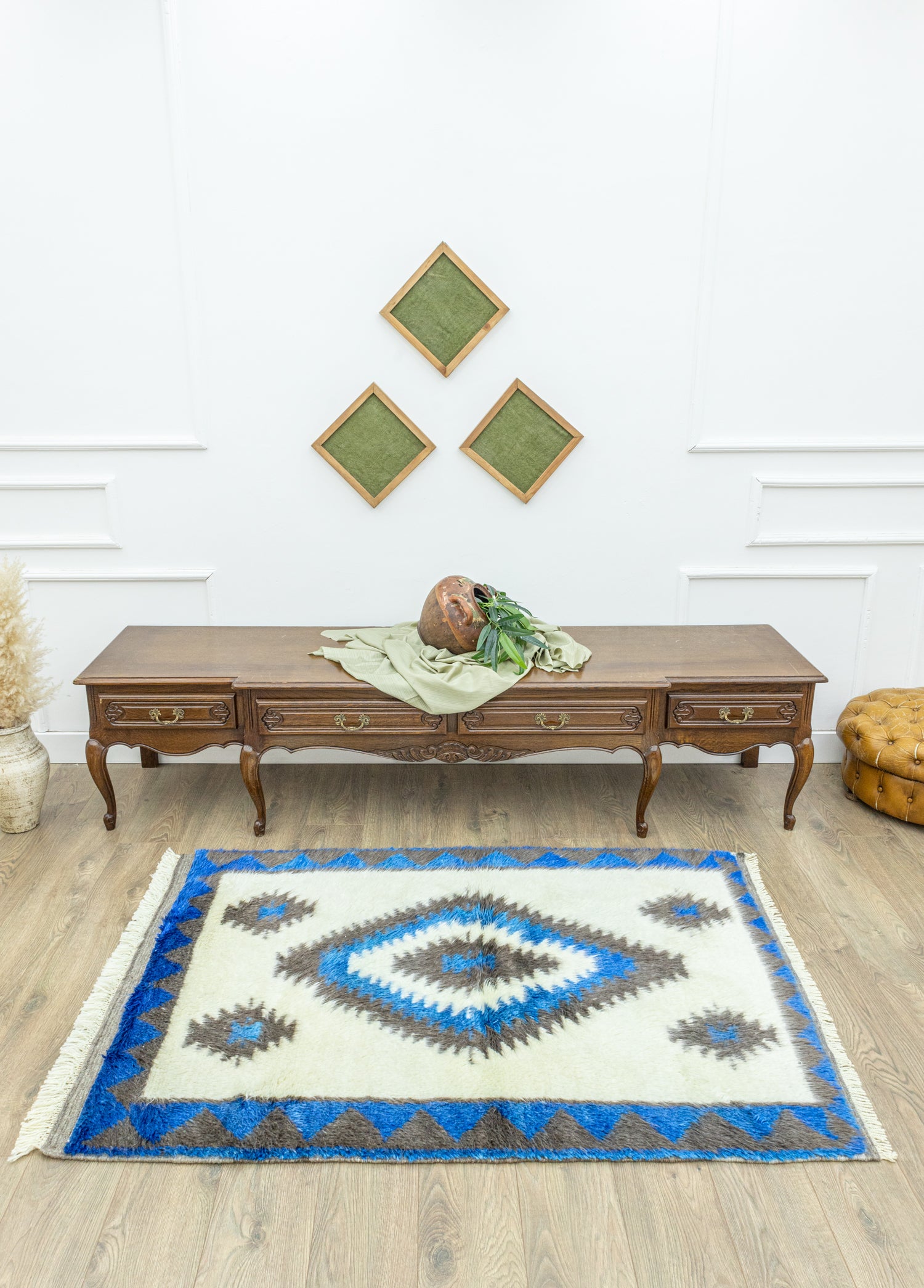 Midelt Geometrik Tasarımlı Tiftik Halı 114x167 cm