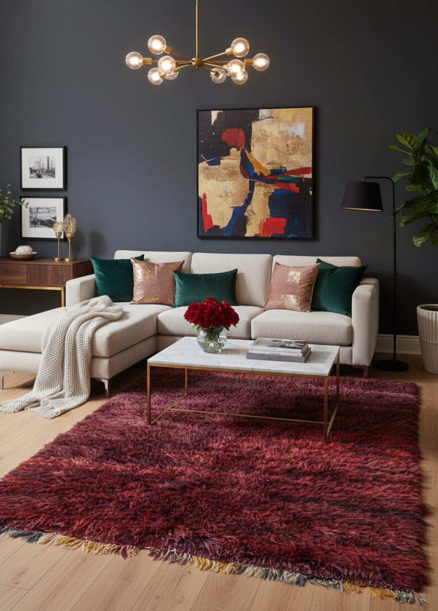 Tayeçe Hand-Woven Burgundy Tulle Kilim 164x237 cm