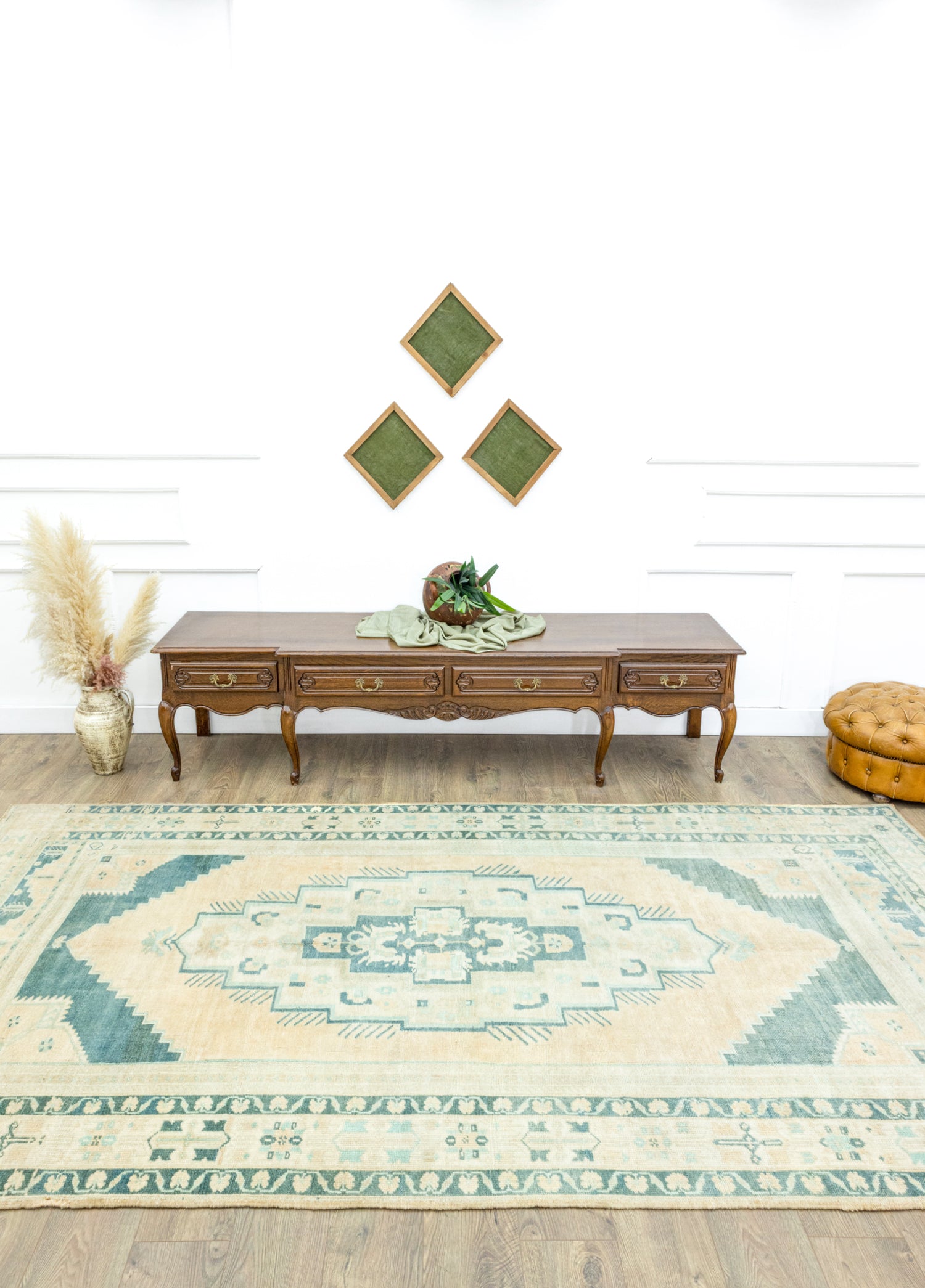 Servi Etnik Desenli El Dokuma Yün Halı 178x337 cm