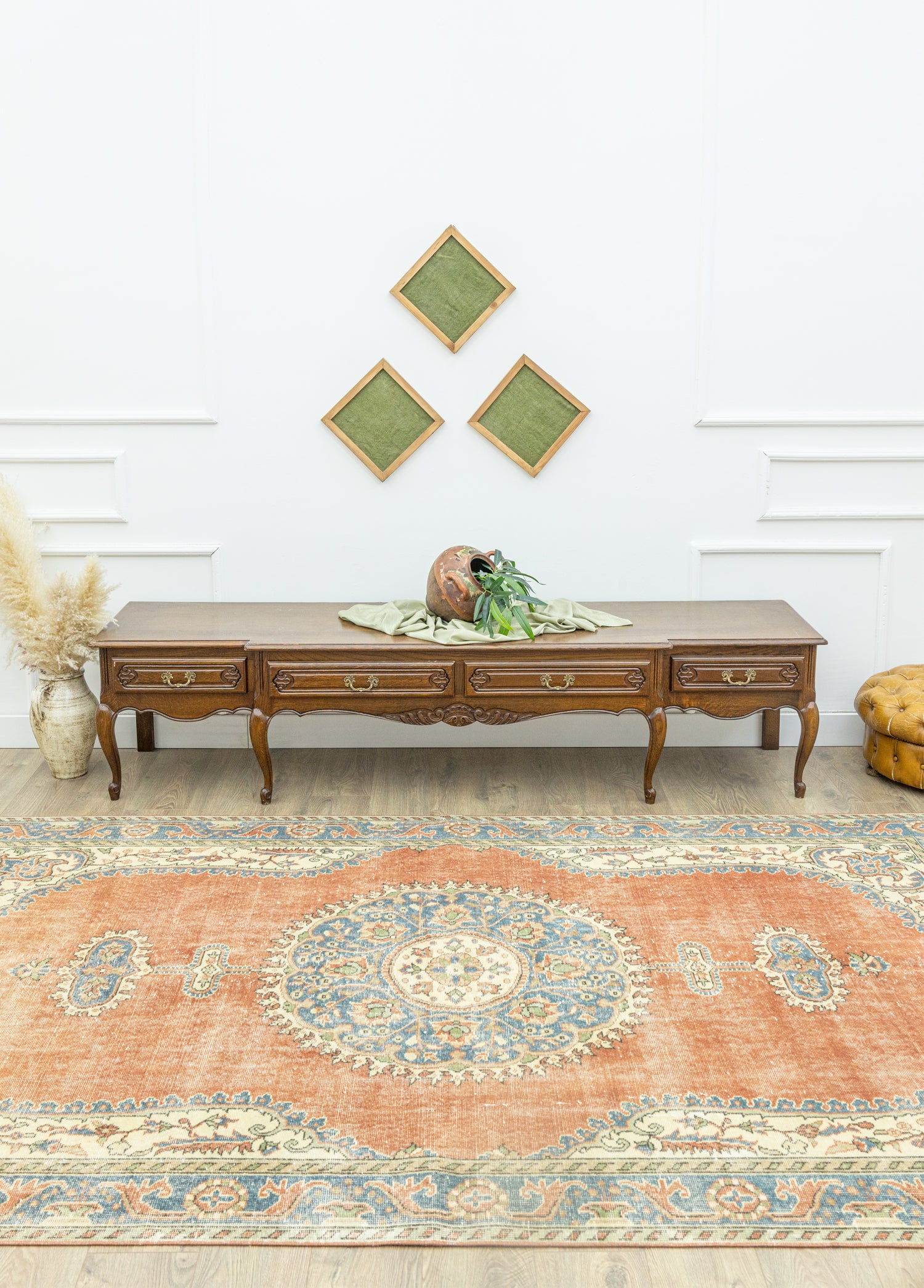 Camel Medallion Patterned Rug 190x310 cm