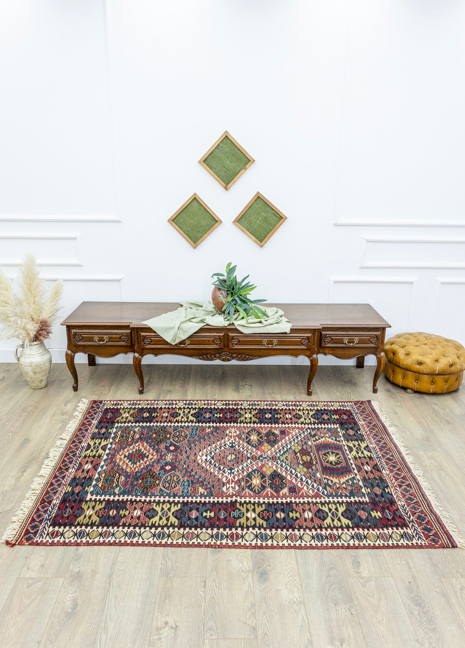 Vigen Rustic Hand-Woven Wool Nuzumla Kilim 136x196 cm