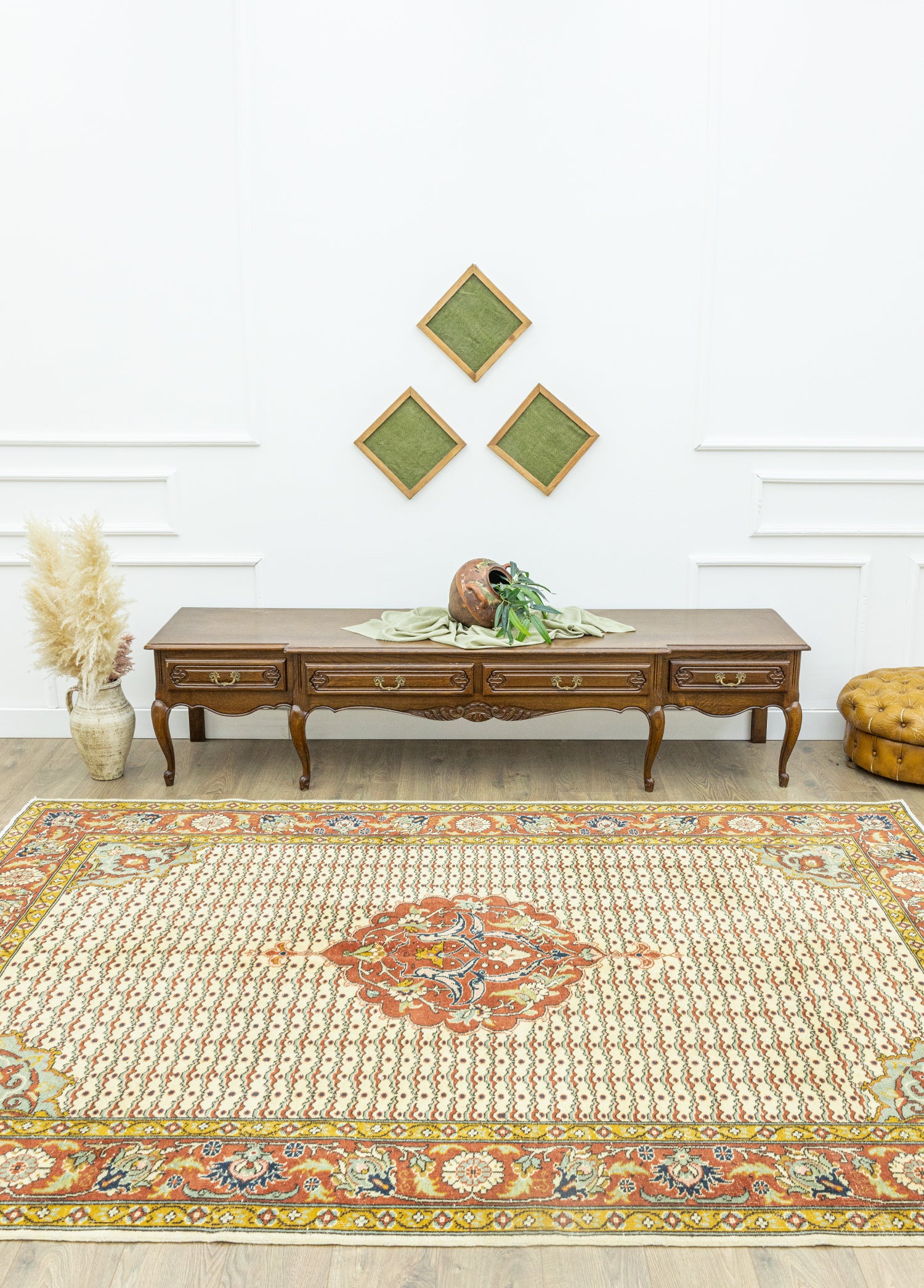 Tolan Madalyon Desenli Yün Halı 207x300 cm