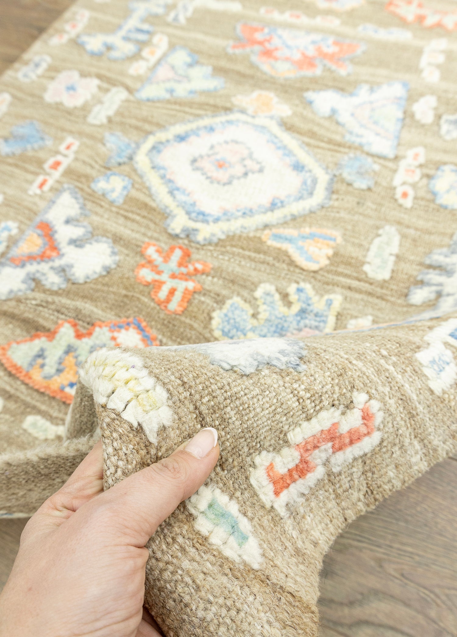 Aras Kahverengi Abrajlı El Dokuma Halı Kilim 93x131 cm