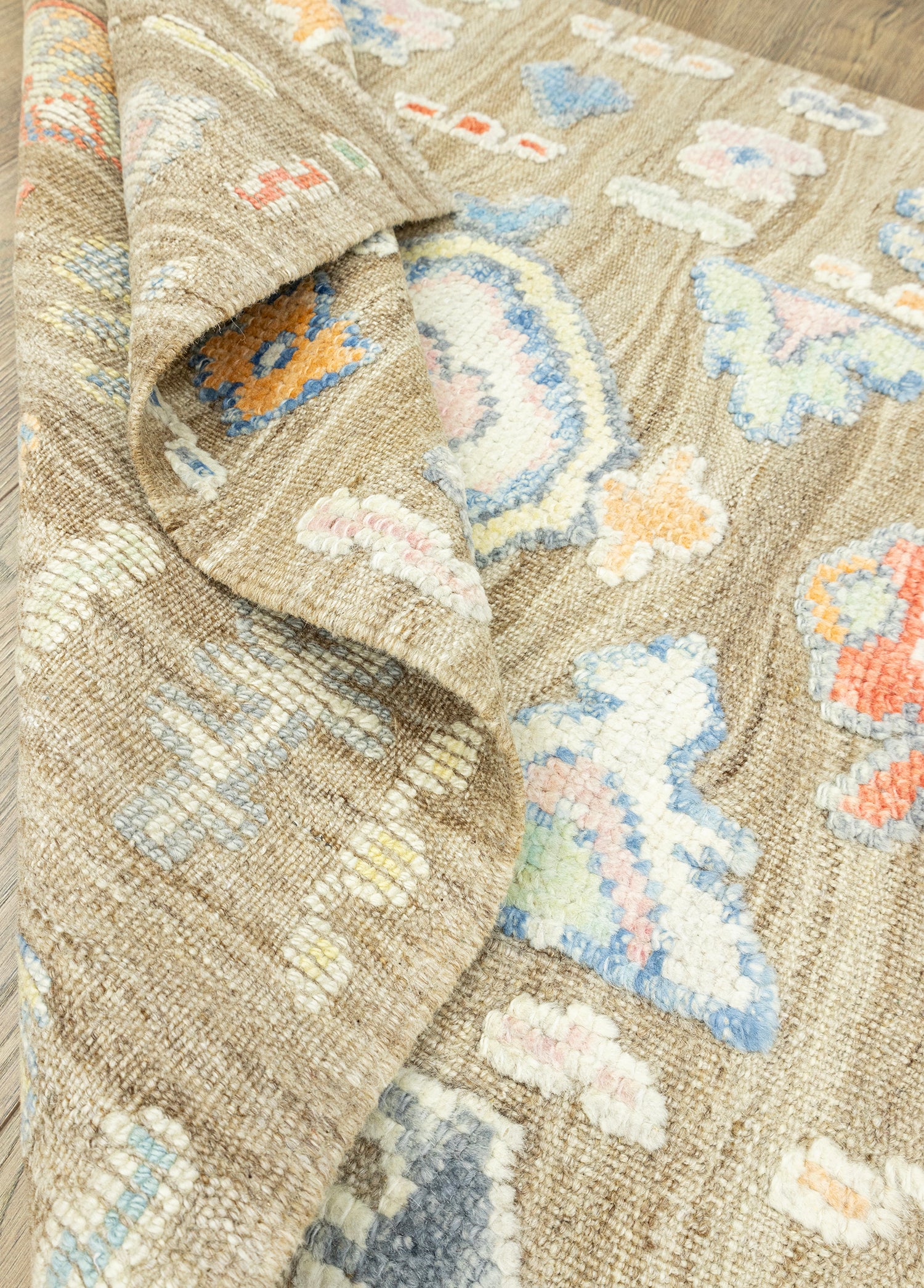 Aras Kahverengi Abrajlı El Dokuma Halı Kilim 93x131 cm