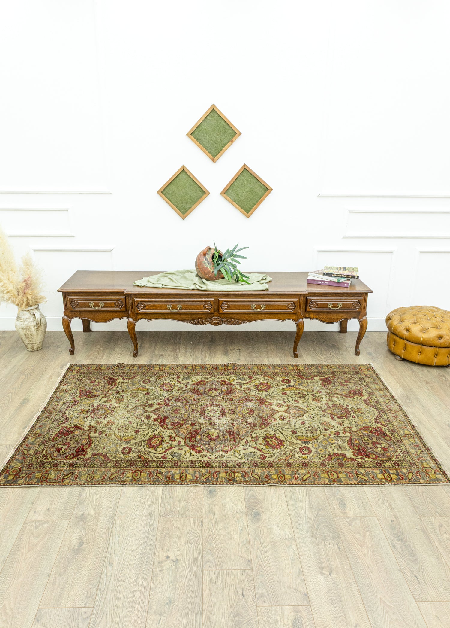 Zerivan Çiçek Tasarımlı Vintage Halı 130x220 cm