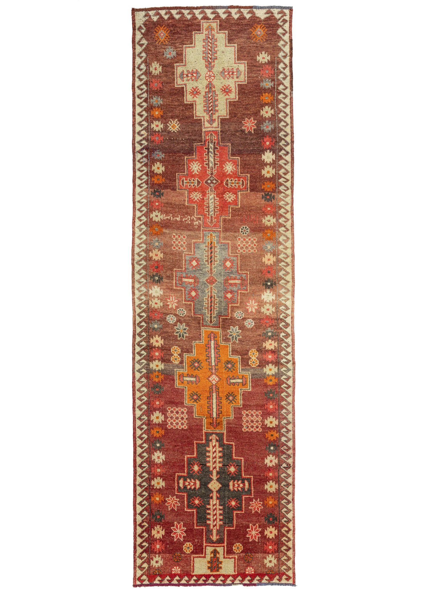 Sera Rustik Desenli Yün Yolluk 96x347 cm