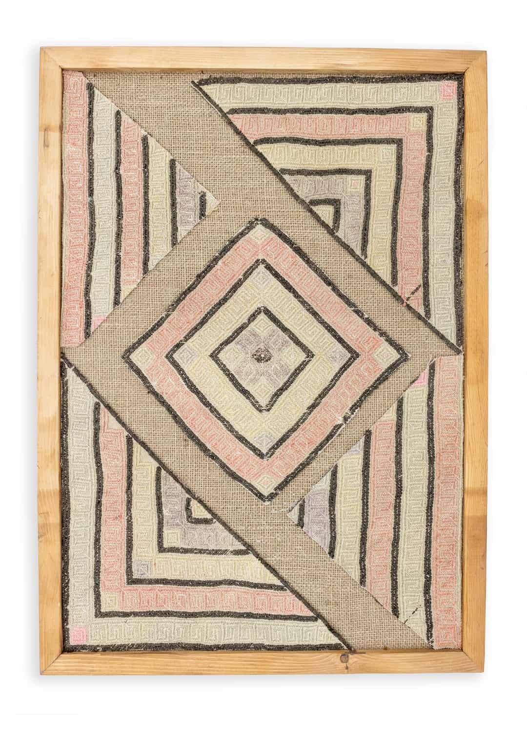 Perni Geometrik Halı Motifli Duvar Çerçevesi 70x50 cm