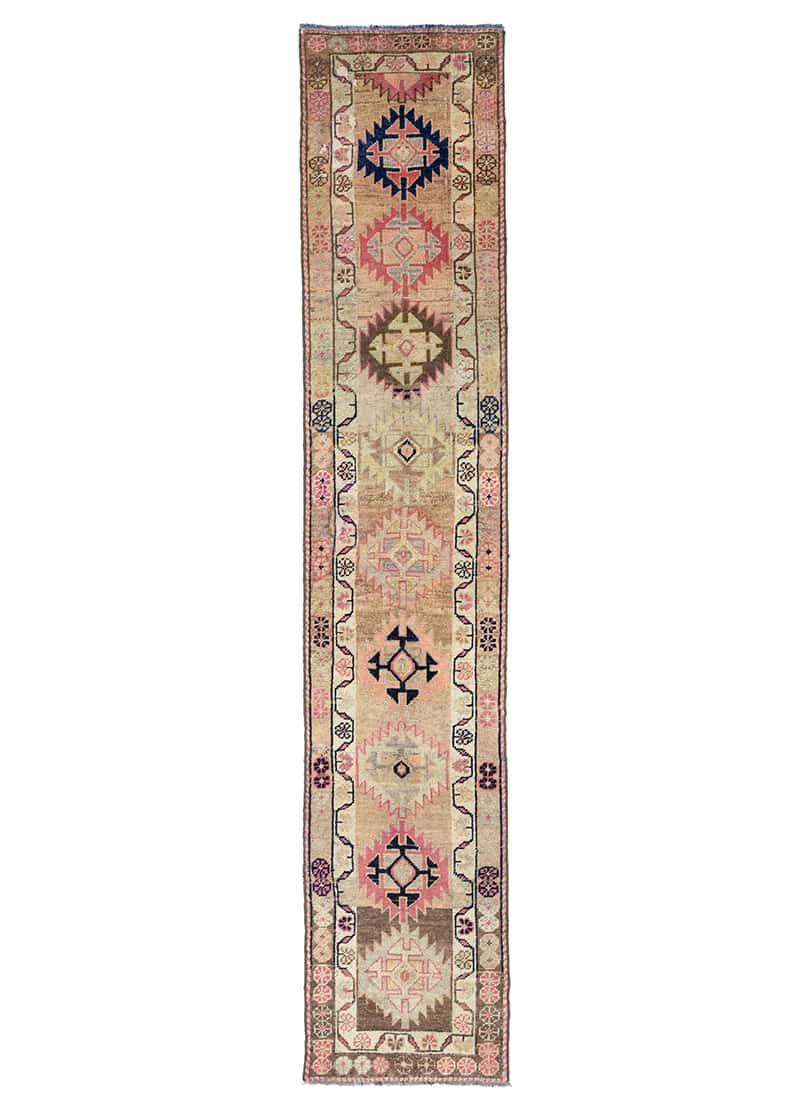 Takoran Floral Abrajlı El Dokuma Yolluk 74x396 cm