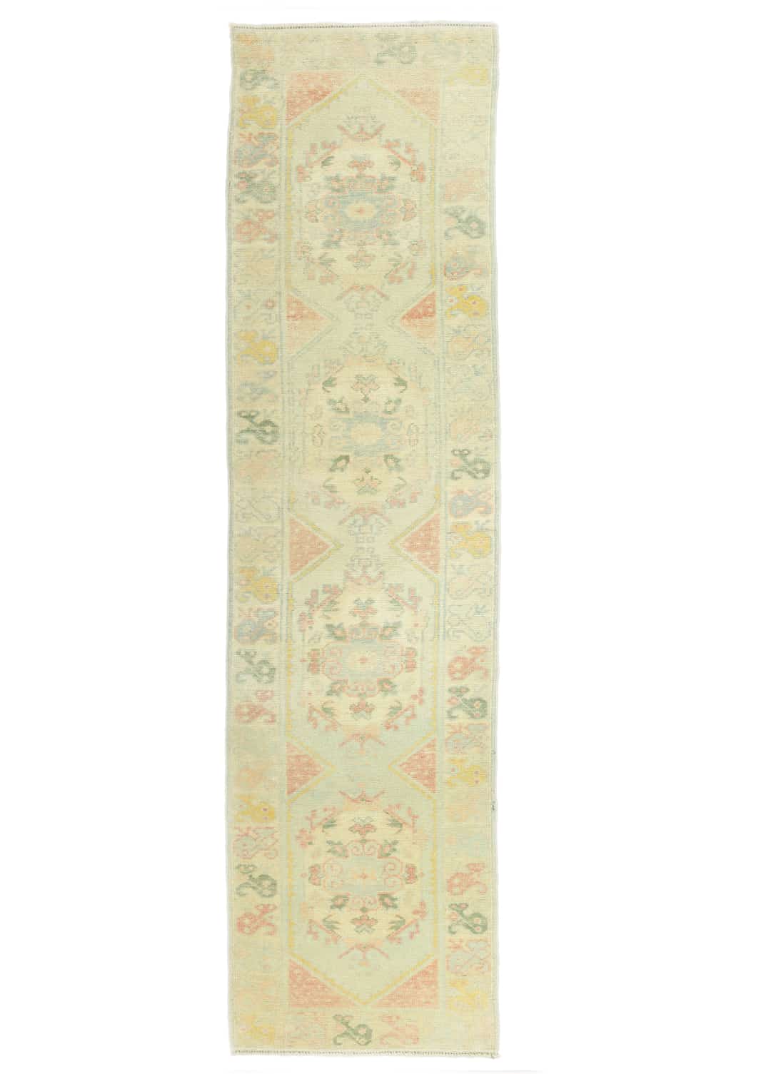 Adin Pastel Renkli El Dokuma Uşak Yolluk 86x381 cm