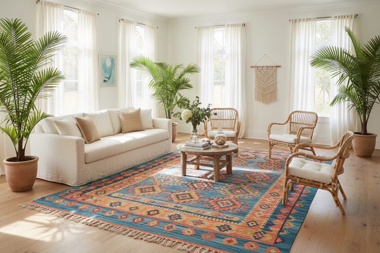 Handwoven Rugs for Summer Houses: Combining Freshness And Elegance