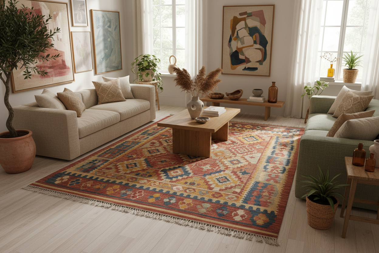 The Emotional Language of Interior Spaces: The Role of Art in Interior Design with Handwoven Rugs