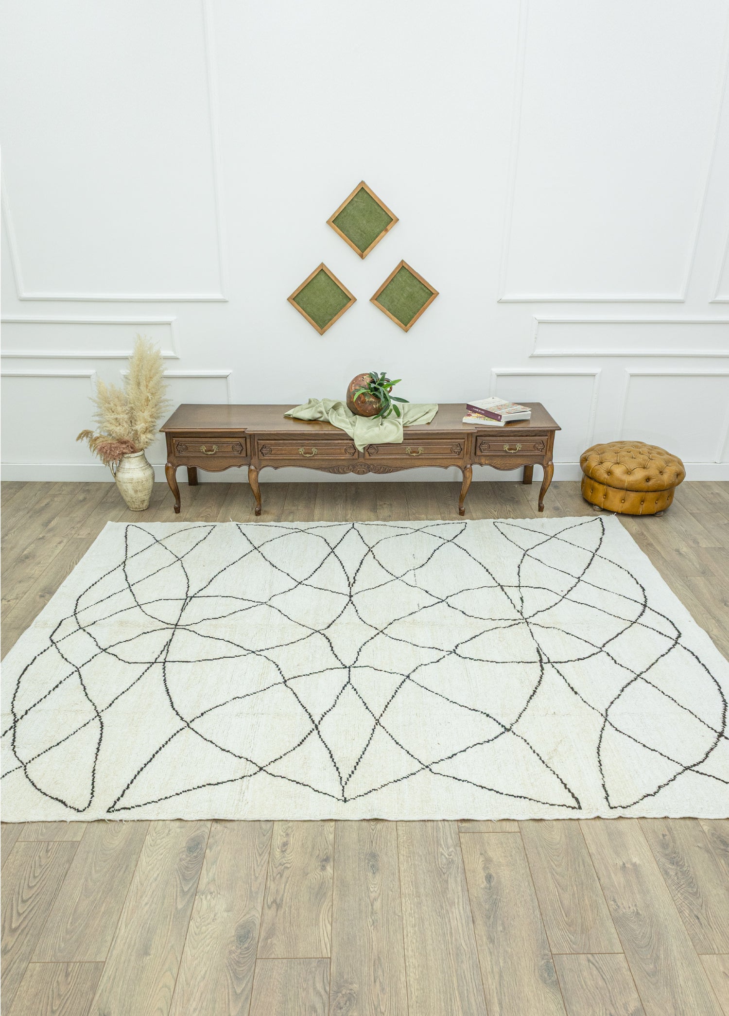 Zerfa Soyut Tasarımlı Kendir Halı 230x304 cm