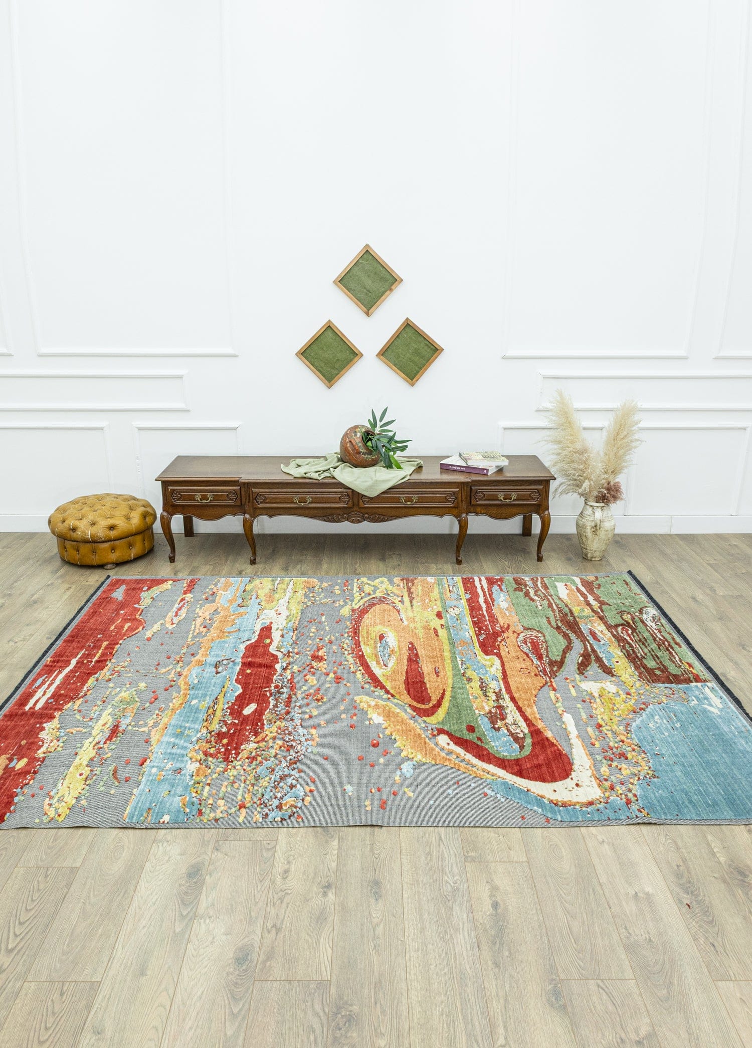 Taren Soyut Tasarımlı Tezgah Dokuma Halı 208x292 cm