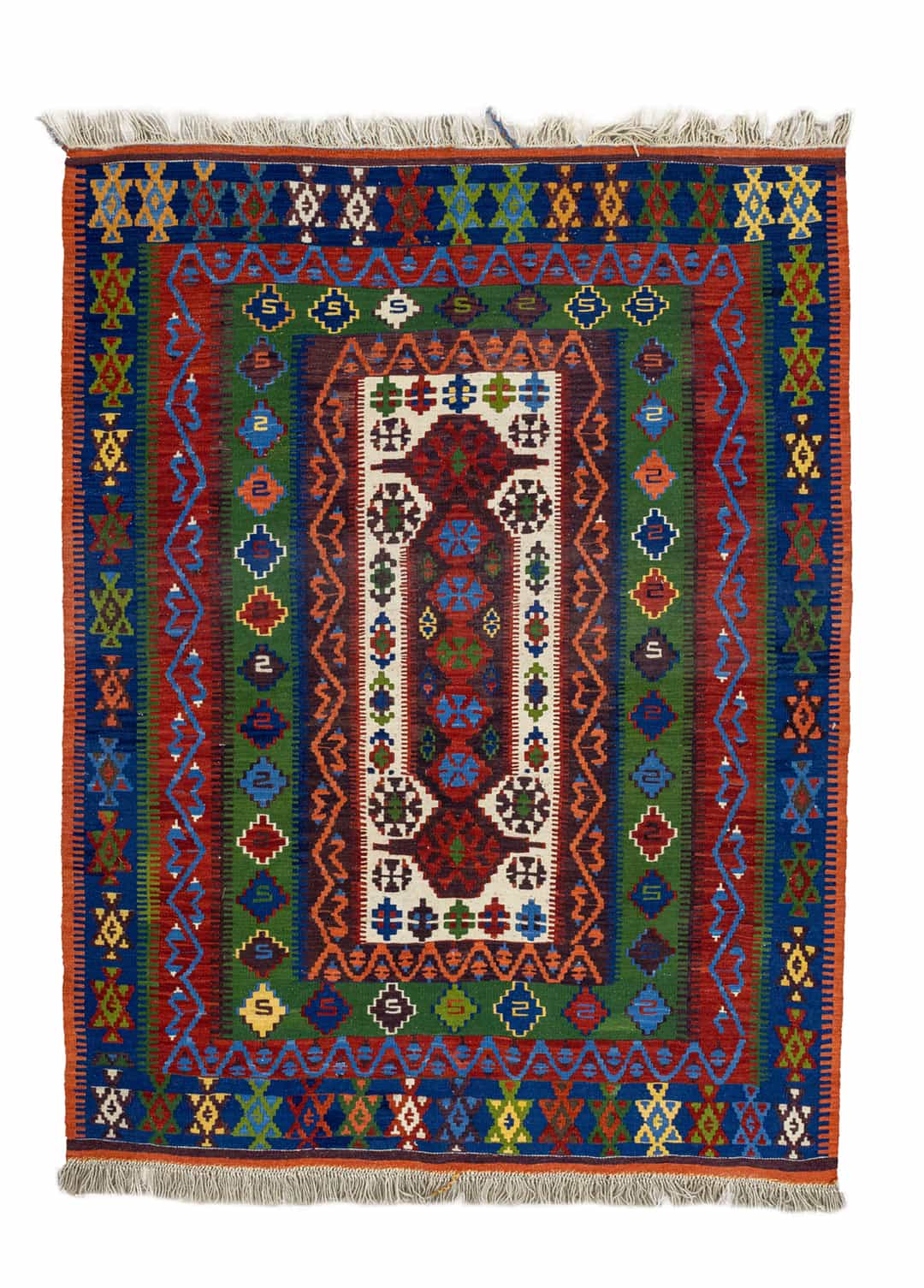 Abçar El Dokuma İnce Vintage Köy Kilim 141x184 cm