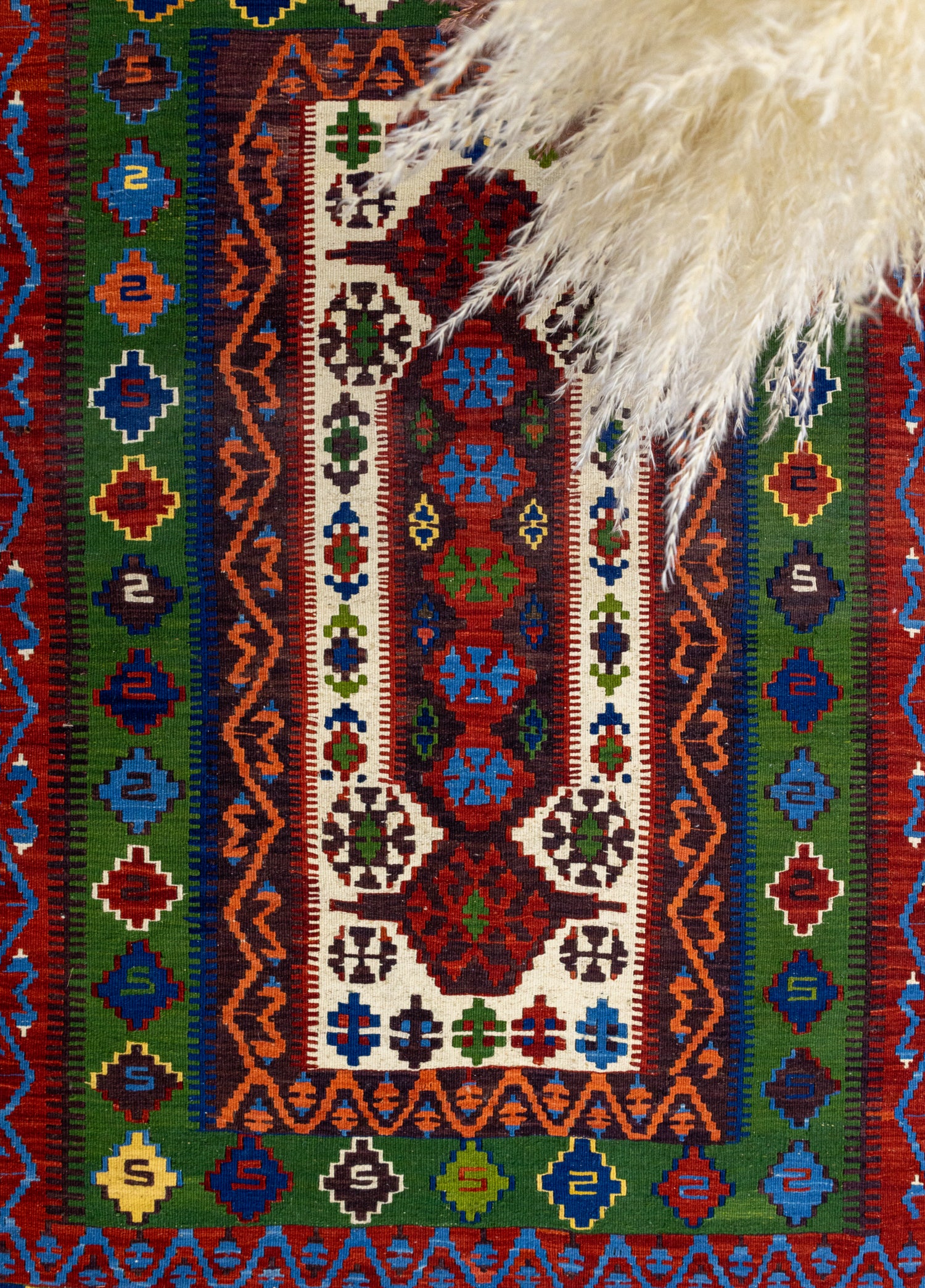 Abçar El Dokuma İnce Vintage Köy Kilim 141x184 cm
