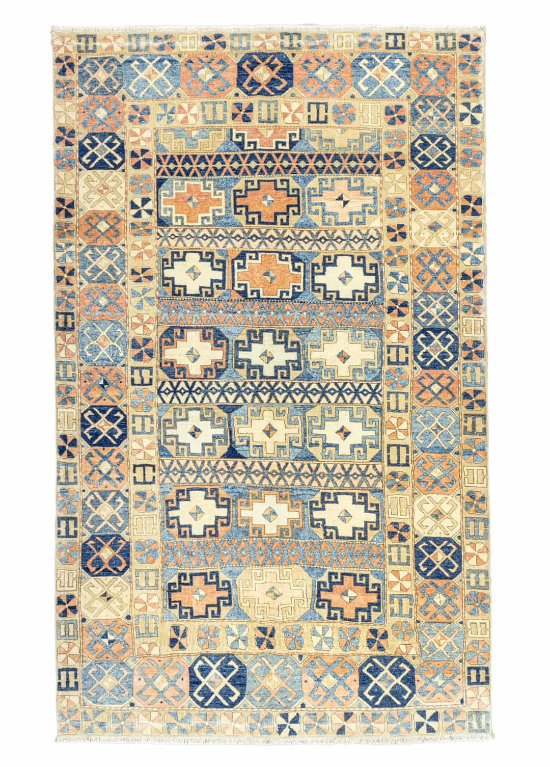 Roza İlkel Tasarımlı El Dokuma Halı 163x255 cm