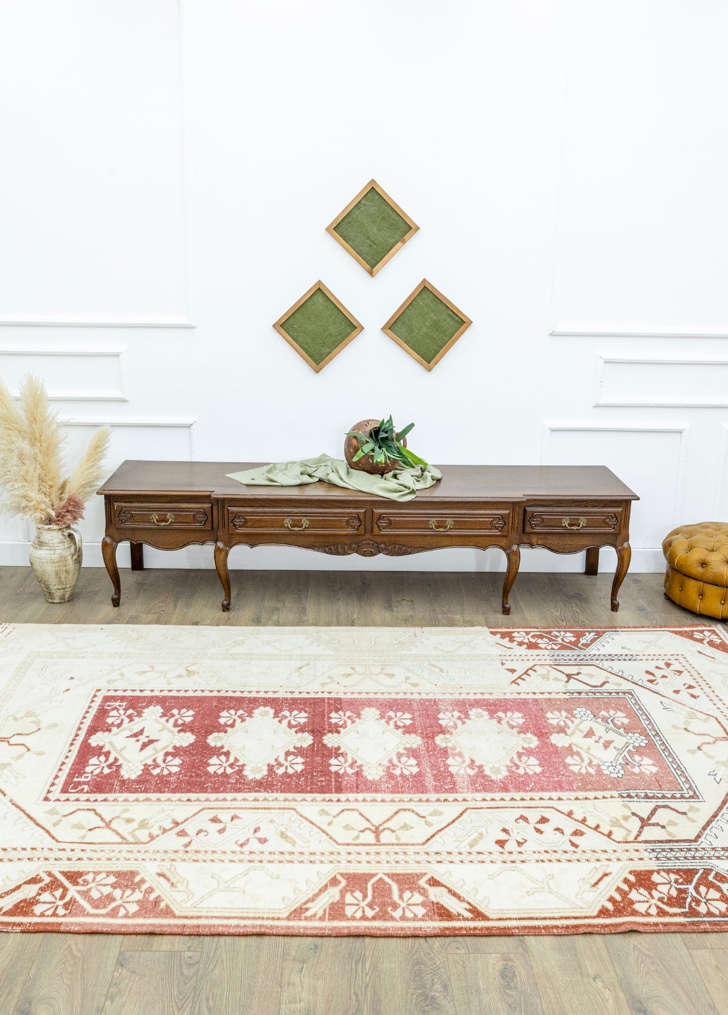 Atalan Abrajlı El Dokuma Yün Milas Halısı 182x310 cm