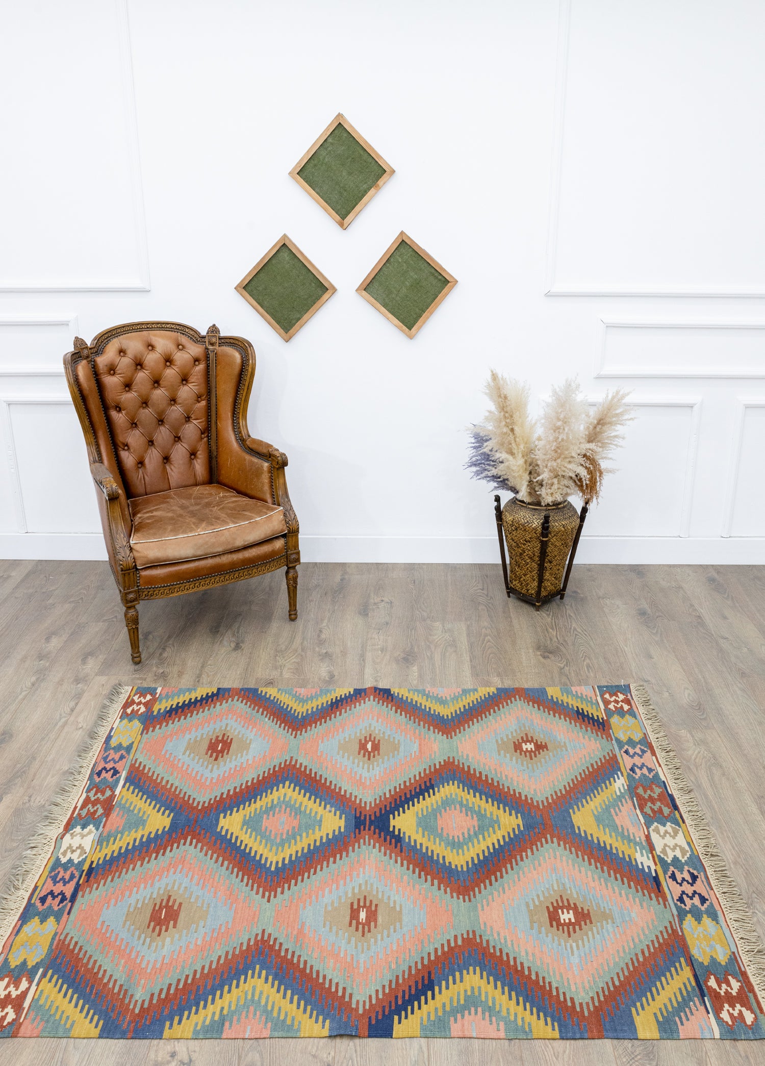 Sayina El Dokuma Çok Renkli Kilim 132x169 cm