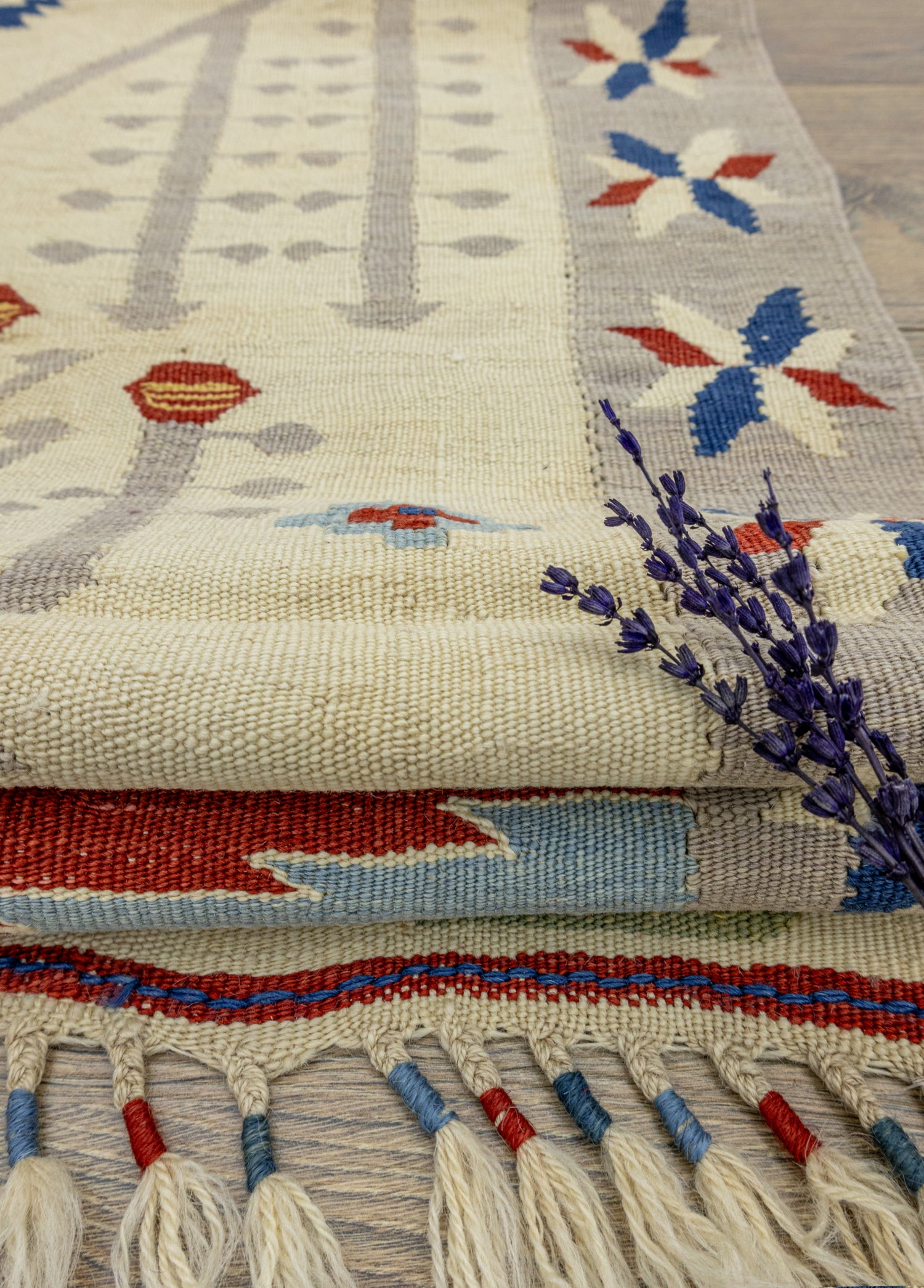 Peren Şarköy Desenli Yün Kilim 115x172 cm