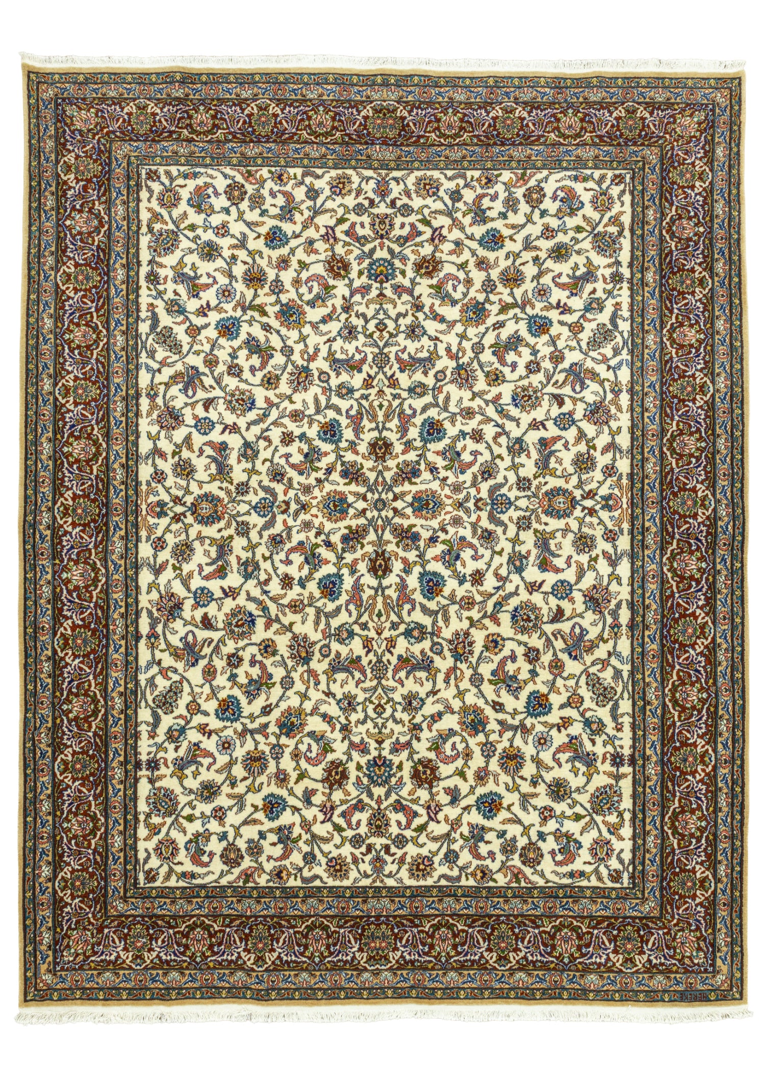 Zemes Çiçek Motifli El Dokuma Hereke Halı 209x268 cm