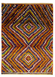 Vanya Renkli Damalı El Dokuma Tülü Halı 103x143 cm