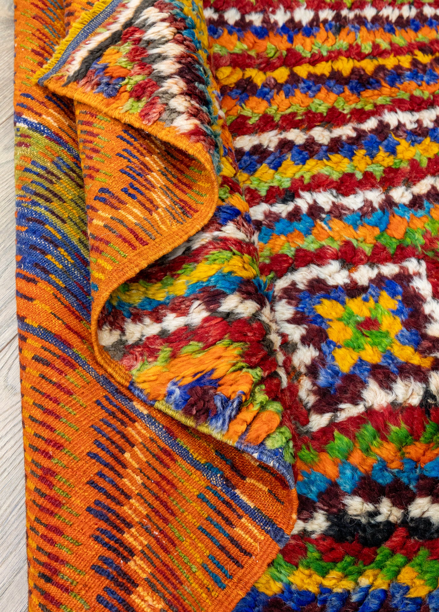 Vanya Renkli Damalı El Dokuma Tülü Halı 103x143 cm