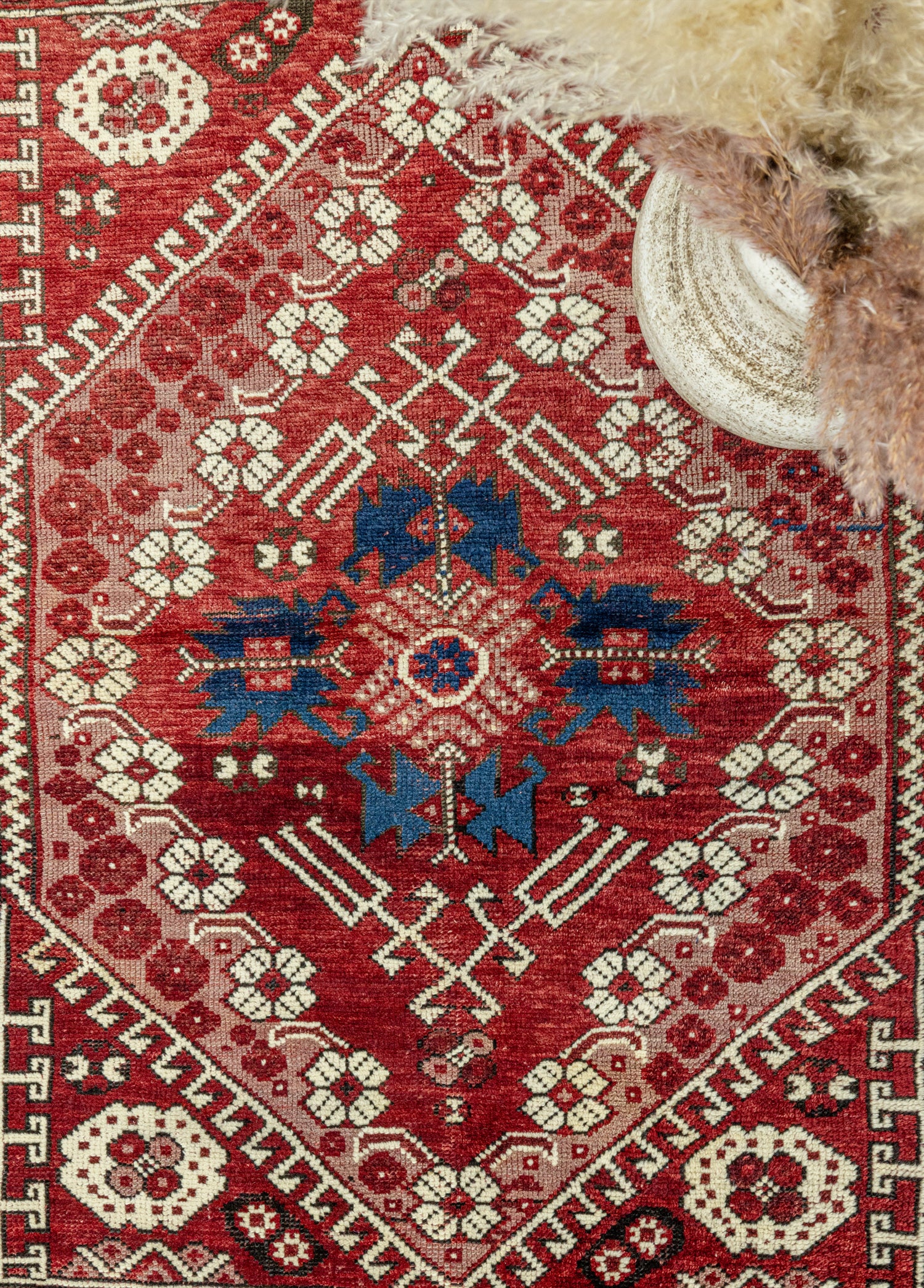 Bergama El Dokuma Kırmızı Yün Halı 88x116 cm