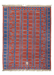 Nova Hand-Woven Red Wool Rug 132x174 cm