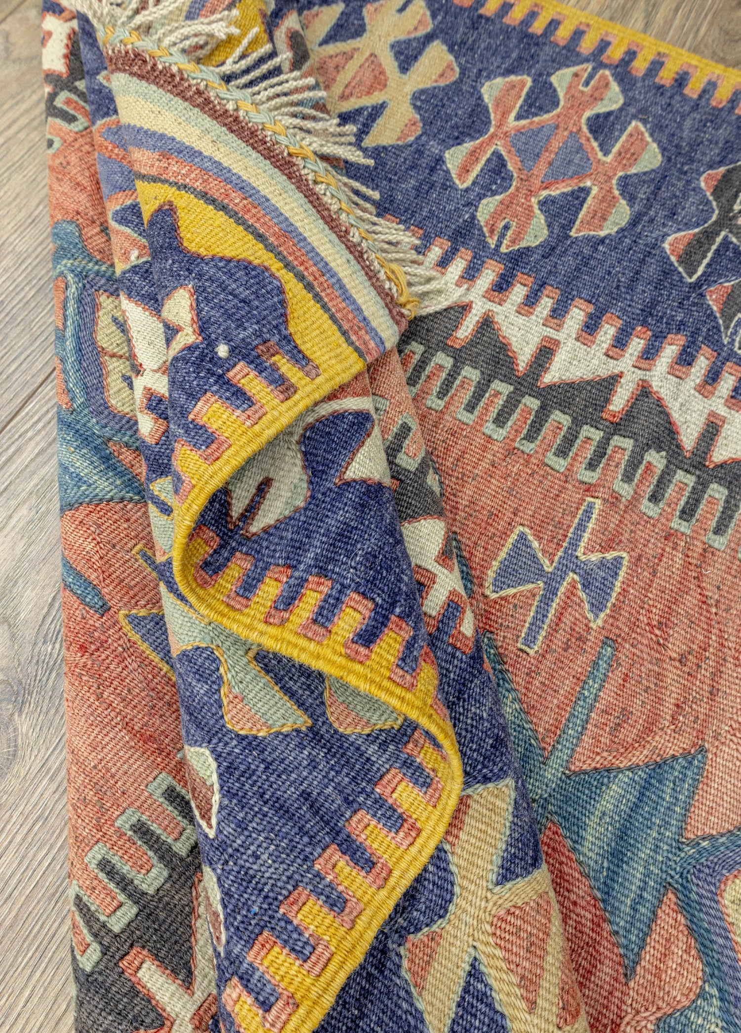 Firas Rustik Tasarımlı Yün Kilim 81x152 cm