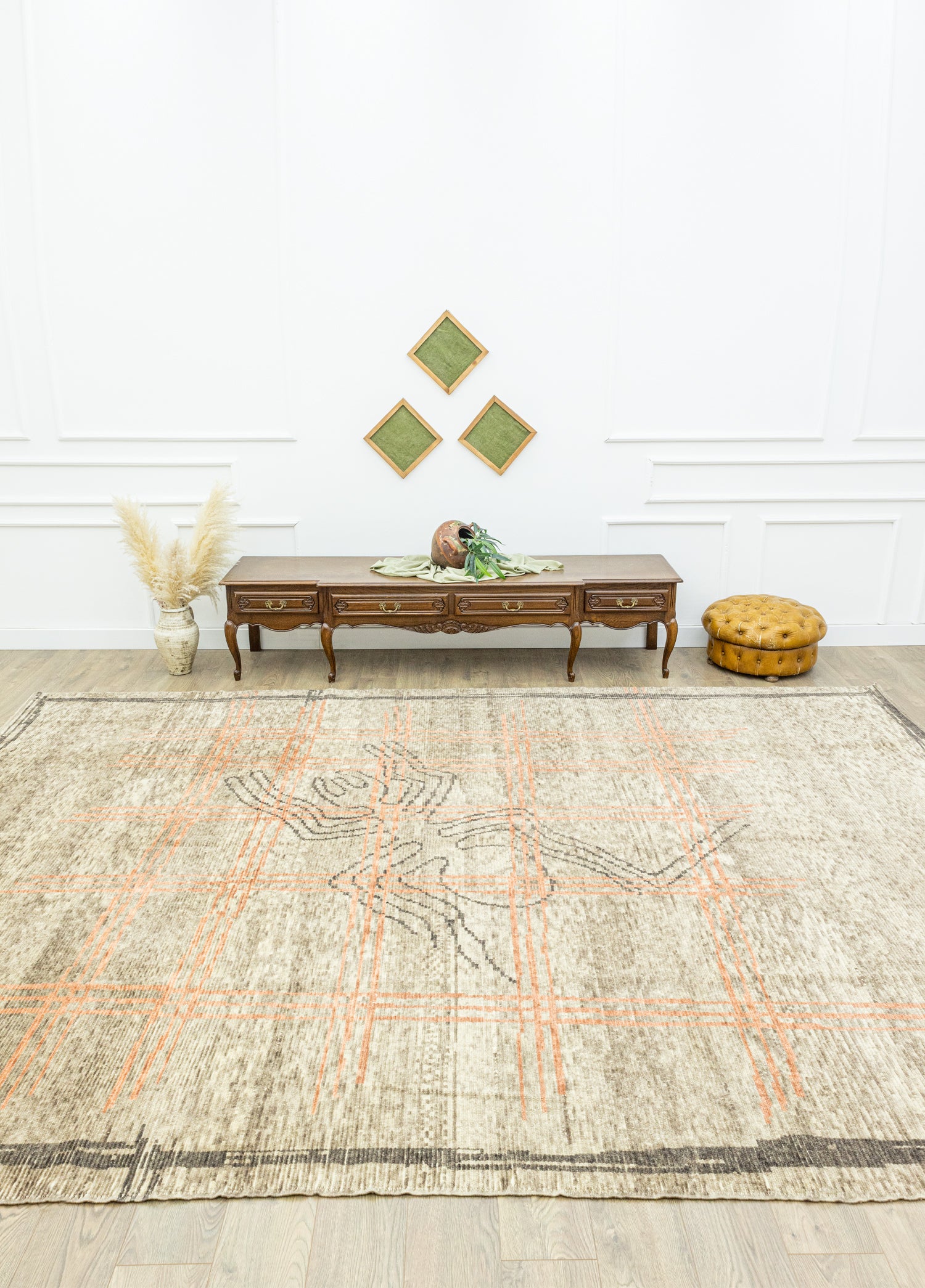 Tan Tan Modern Tasarımlı Yün Halı 297x411 cm