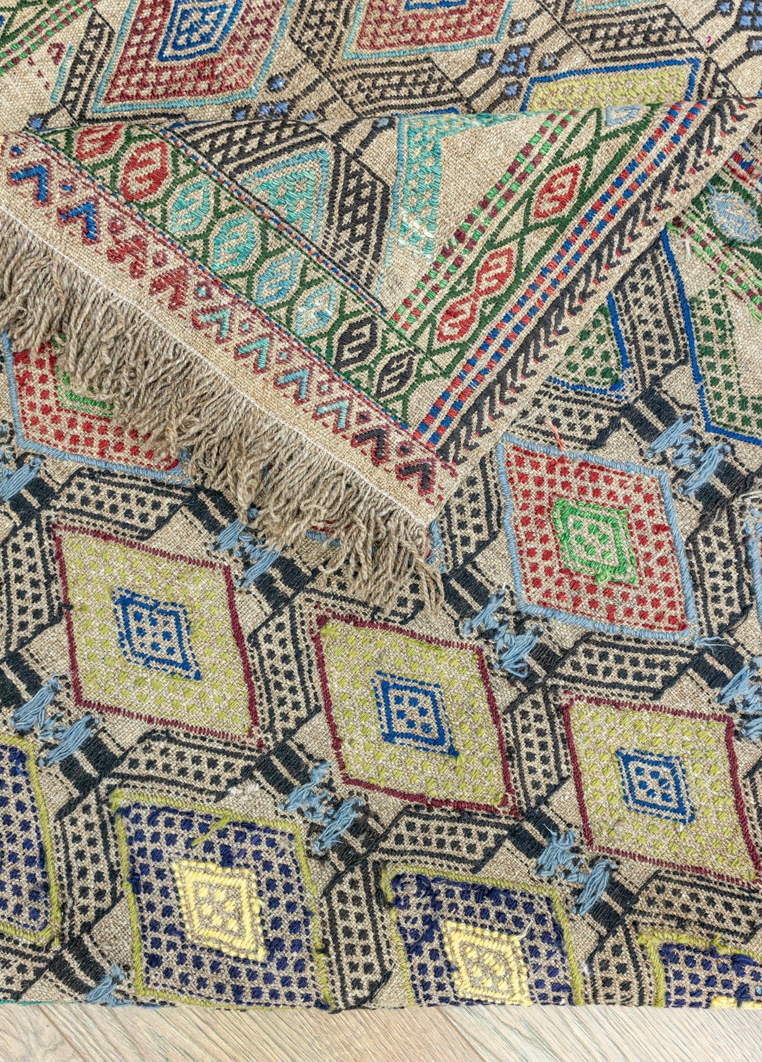 Akasya Geometrik Tasarımlı Yün Cicim Kilim 135x186 cm