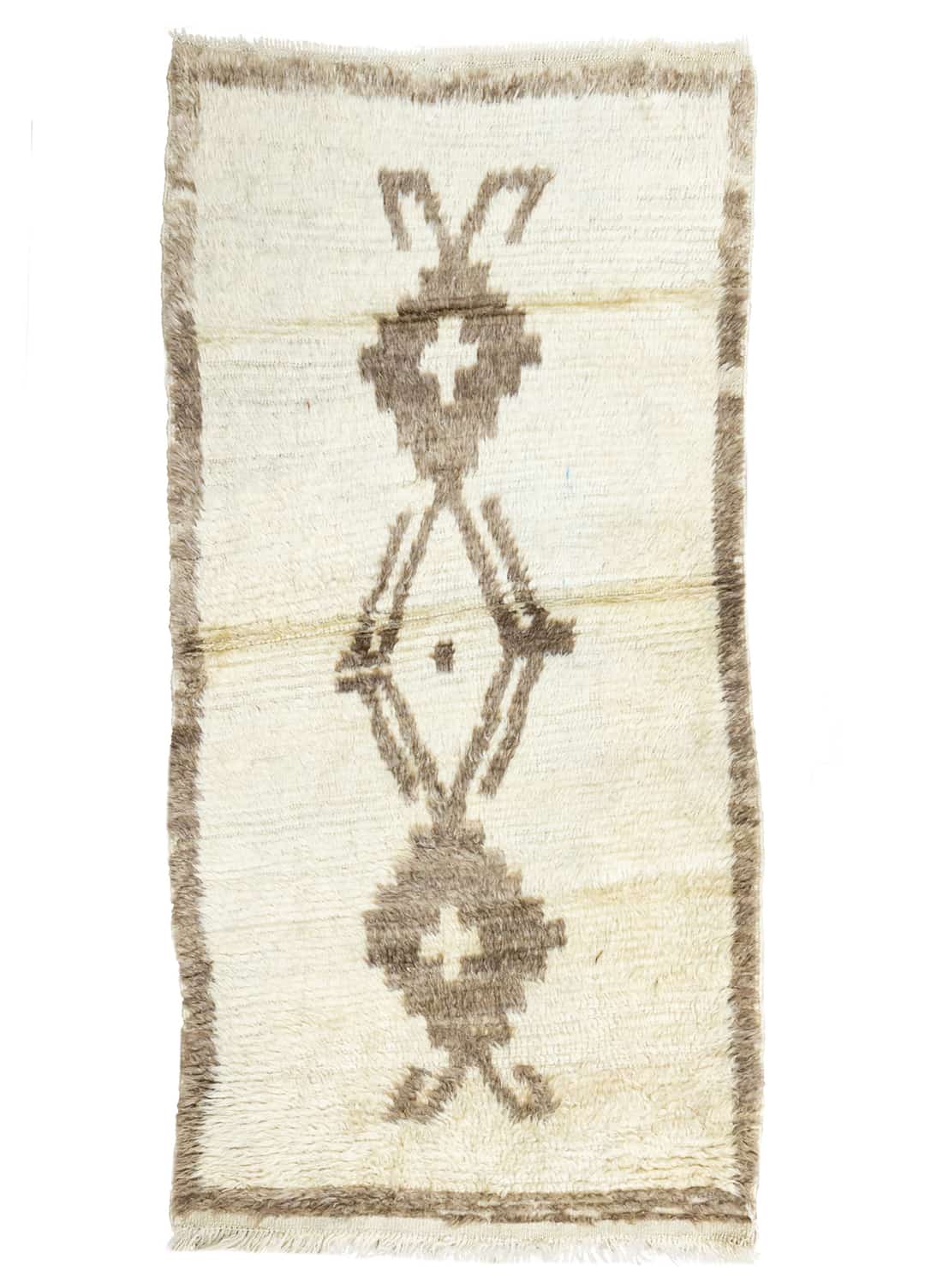 Tozgun İlkel Desenli El Dokuma Tülü Halı 95x191 cm