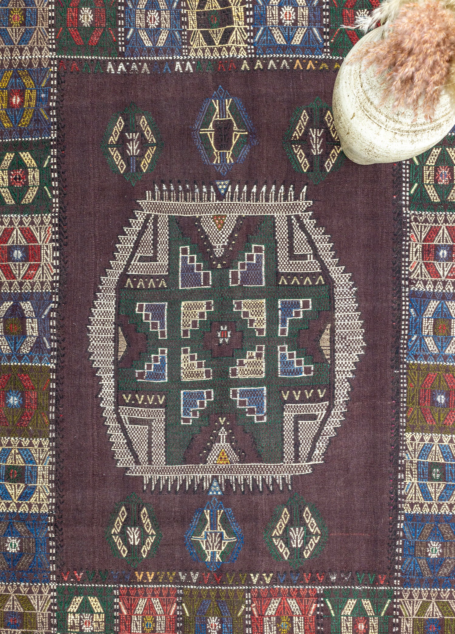 Açelya Rustik El Dokuma Cicim Yün Kilim 120x168 cm