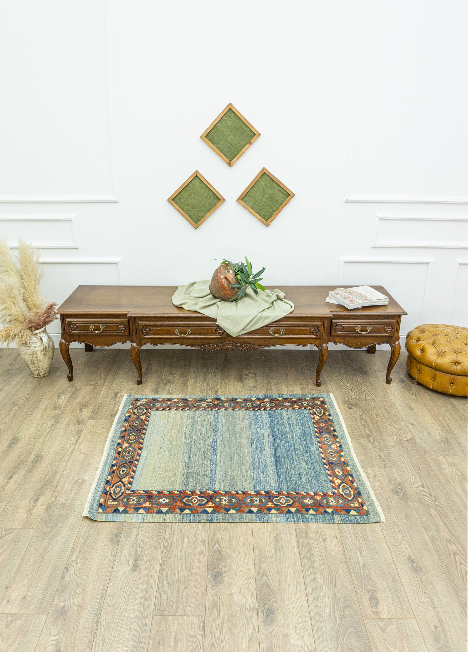 Nayel Abrajlı Kök Boya Halı Kilim 104x133 cm
