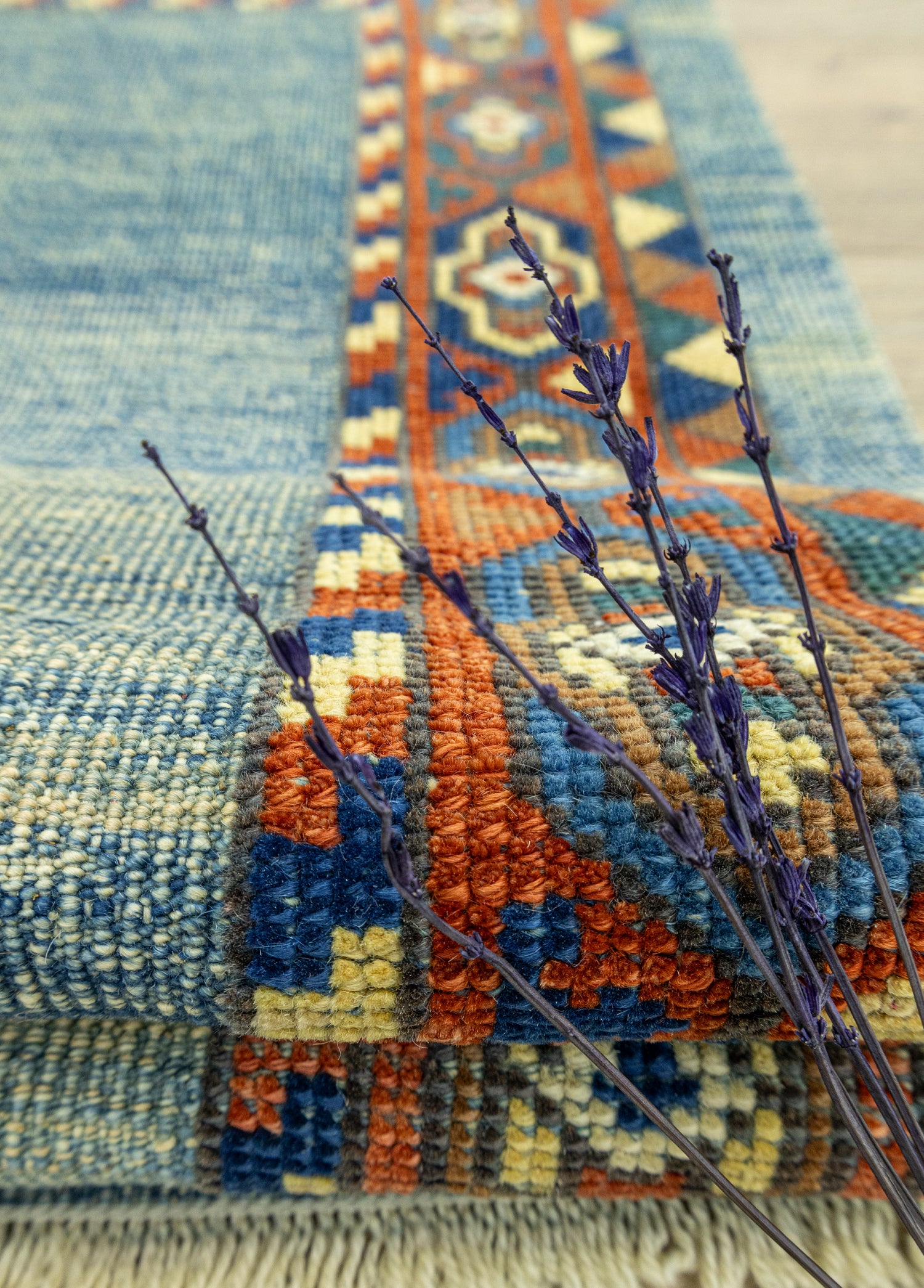 Nayel Abrajlı Kök Boya Halı Kilim 104x133 cm