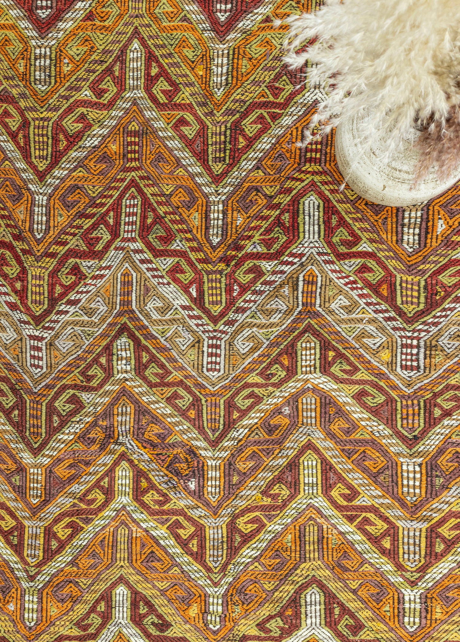 Kortu Etnik Renkli El Dokuma Cicim Kilim 131x166 cm