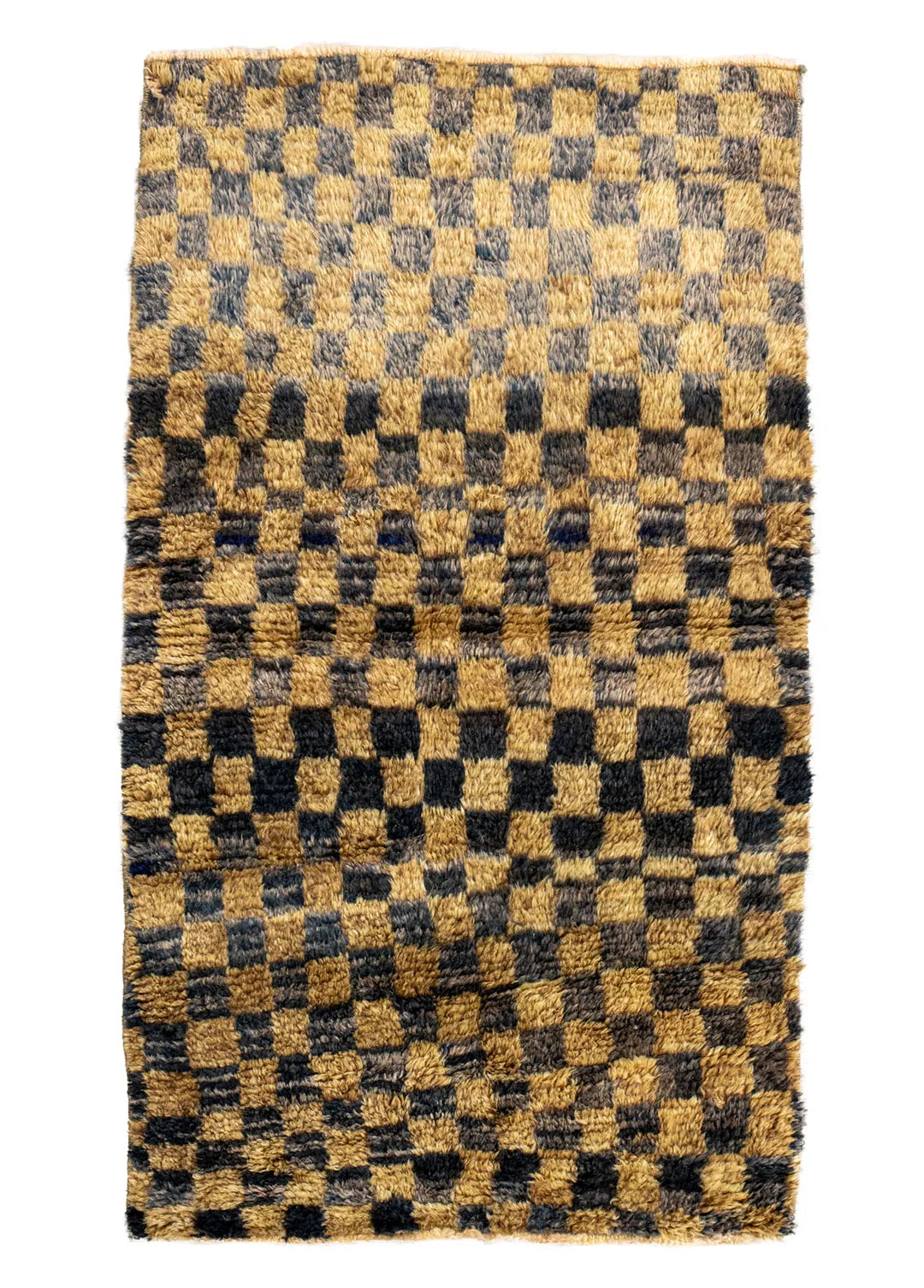Efil Dama Desenli El Dokuma Yumuşak Tüylü Yün Halı 73x124 cm