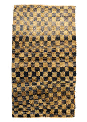Efil Dama Desenli El Dokuma Yumuşak Tüylü Yün Halı 73x124 cm